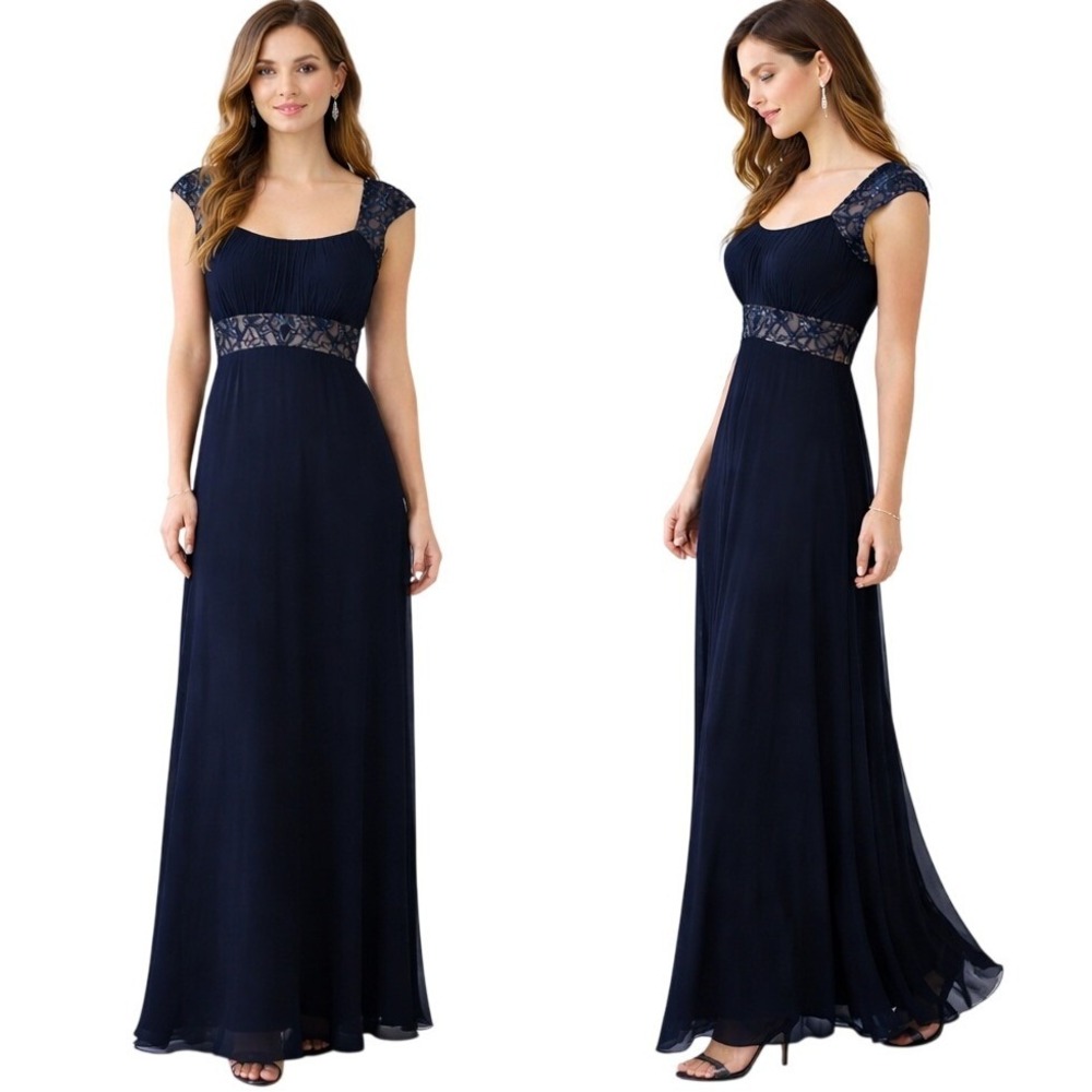 Tadashi Collection Women's Tadashi Shoji 100% Silk Formal Beaded Maxi Dress Sz 4